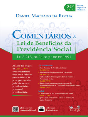 cover image of Comentários à Lei de Benefícios da Previdência Social  20 Ed. (2022)